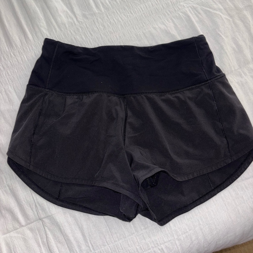 lululemon speed up black shorts size 4